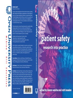 cover image of Patient Safety